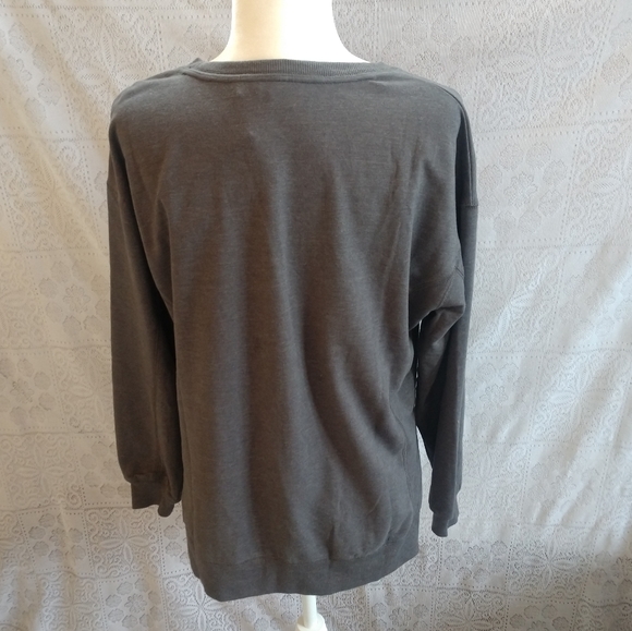 Wildfox Easy Does It Rainbow Pride Graphic Gray Distressed Crewneck Sweatshirt - Picture 3 of 7